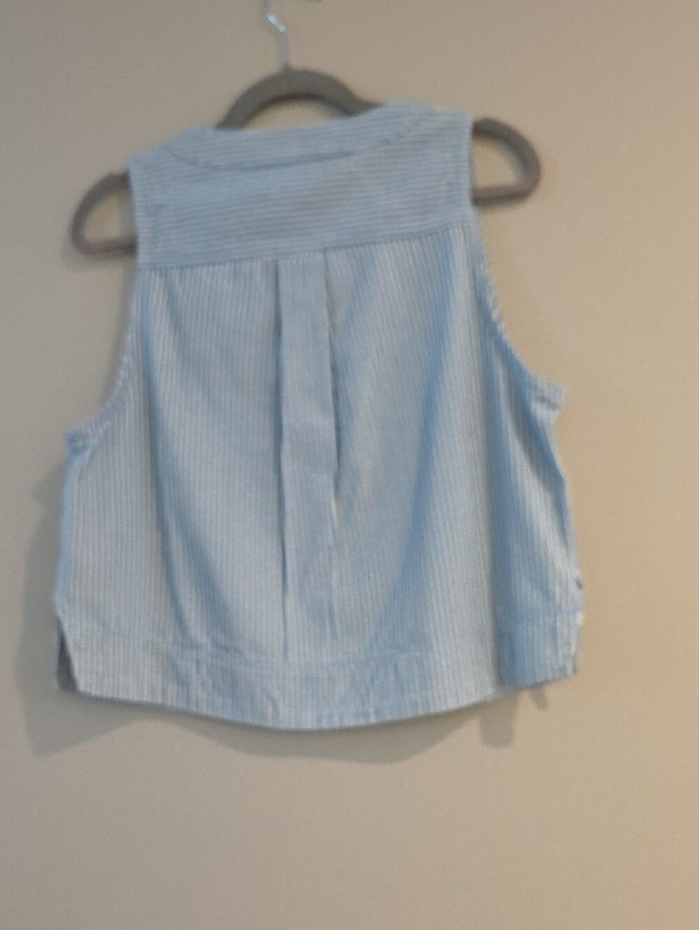 FRNCH Light Blue and White Striped Button-Front Top - Picture 4 of 4